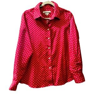Women’s Foxcroft Button-Down, Red Foulard, 14P